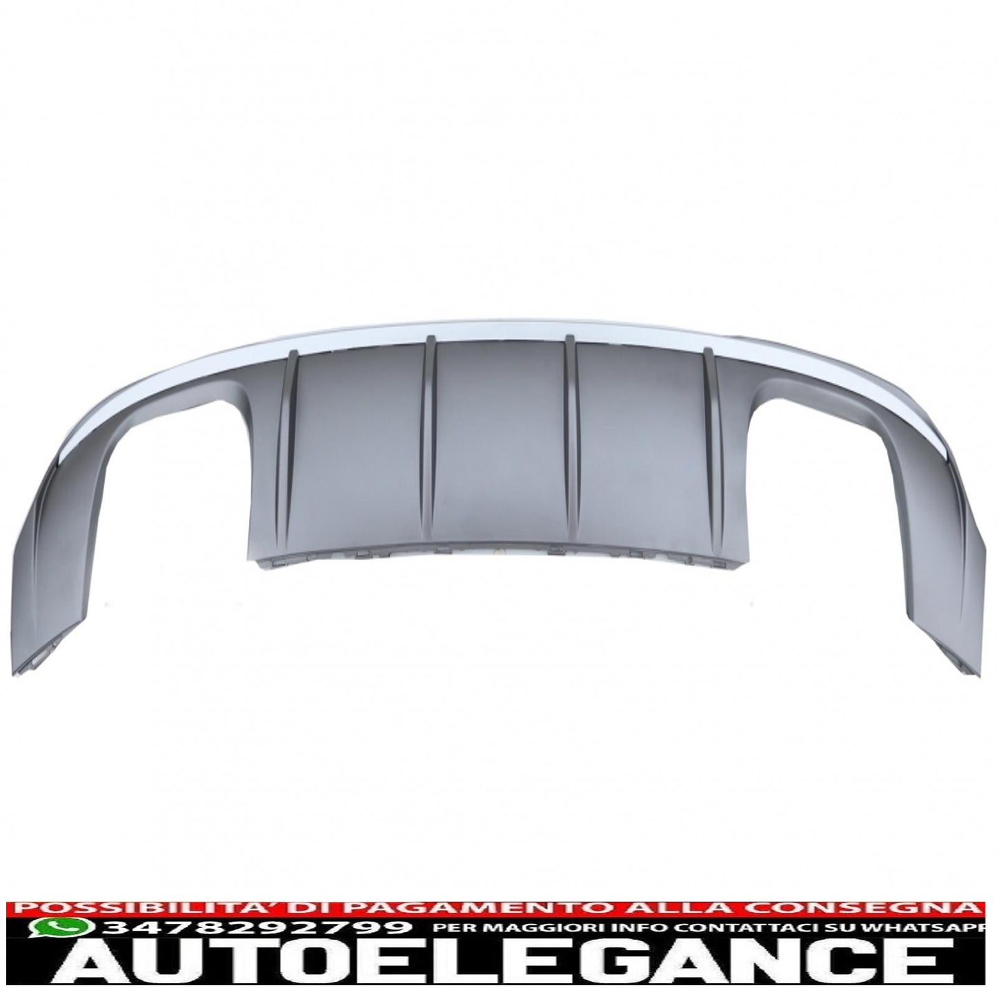 Diffusore a mantovana per paraurti posteriore con sistema di scarico adatto per audi a3 8v restyling berlina convertibile (2016-2019) design s3 solo per s line