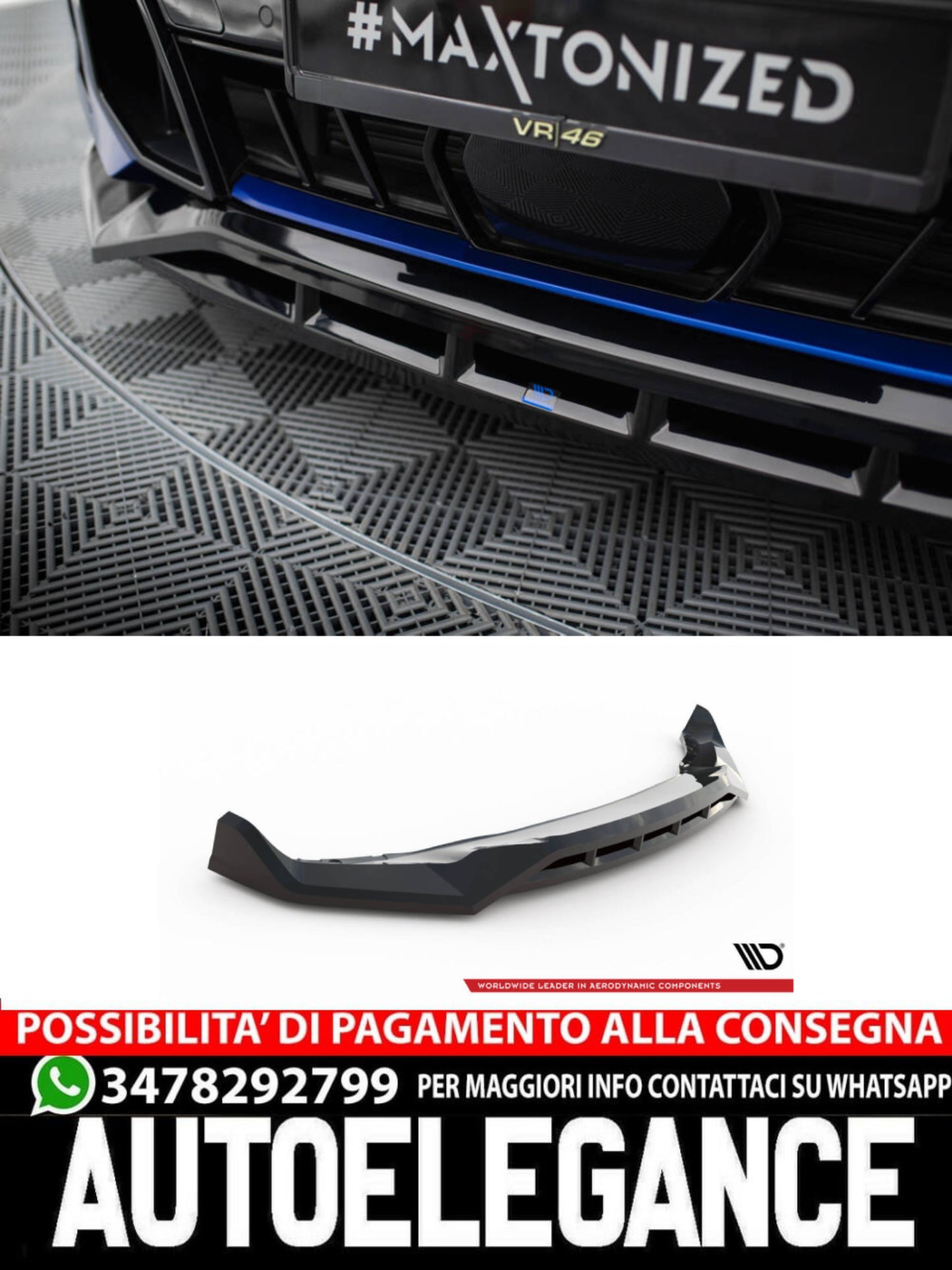 SPLITTER ANTERIORE ADATTO PER V.2 BMW X5 M-PACK G05 FACELIFT  2023-)