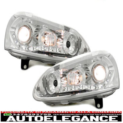 drl led dayline headlights suitable for vw golf v (2003-2009) suitable for vw jetta (2005-2011) chrome 