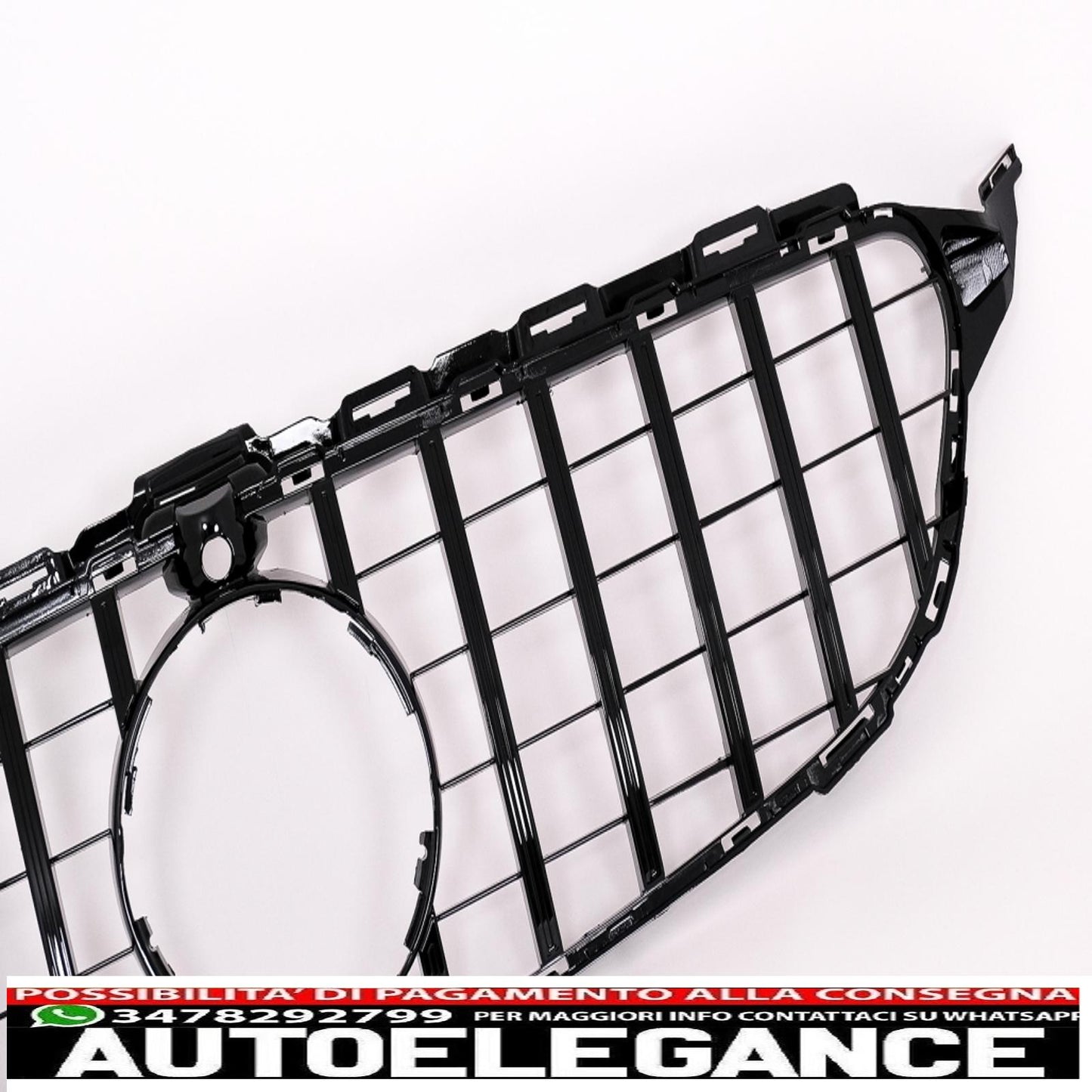 center grille suitable for mercedes c class w205 s205 c205 (2014-2018) gt-r design panamericana black with 360 camera