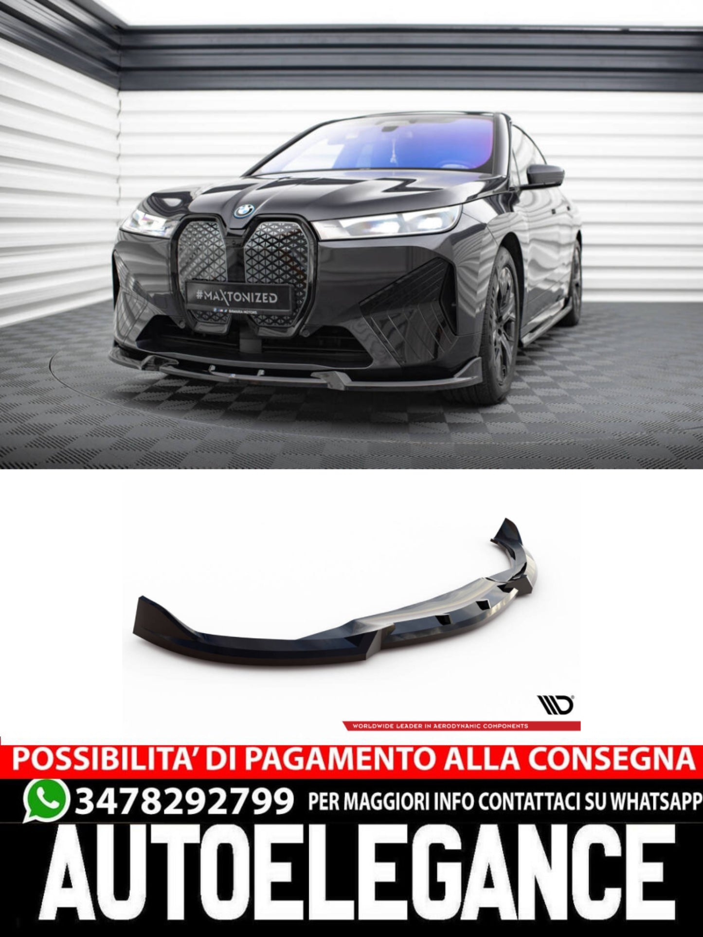 SPLITTER ANTERIORE ADATTO PER V.1 BMW IX M-PACK I20  (2021 - )