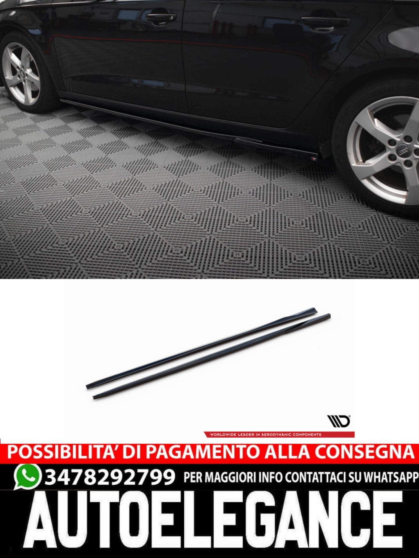 MINIGONNE LATERALI ADATTE COMPATIBILI PER AUDI A3 SPORTBACK 8V FACELIFT