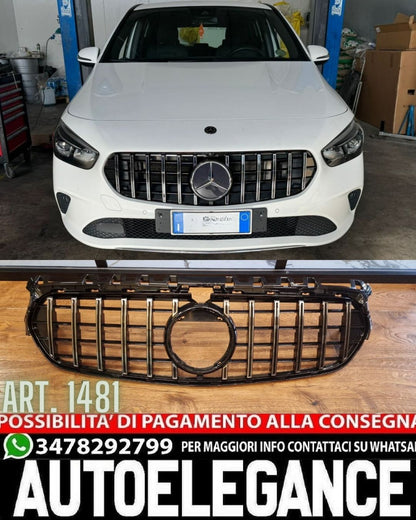 ART.1481 GRIGLIA ADATTA PER MERCEDES CLASSE B W247 STANDARD LOOK GT CROMATA