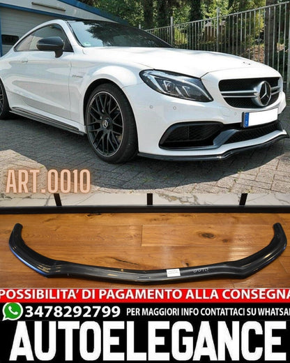 SPLITTER ADATTO PER MERCEDES CLASSE C W205 C205 2015-2018 LOOK C63 NERO LUCIDO