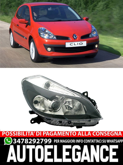 Faro anteriore destro per Renault Clio III 3 2005-2009 PROIETTORE Nero H1 H7 LWR