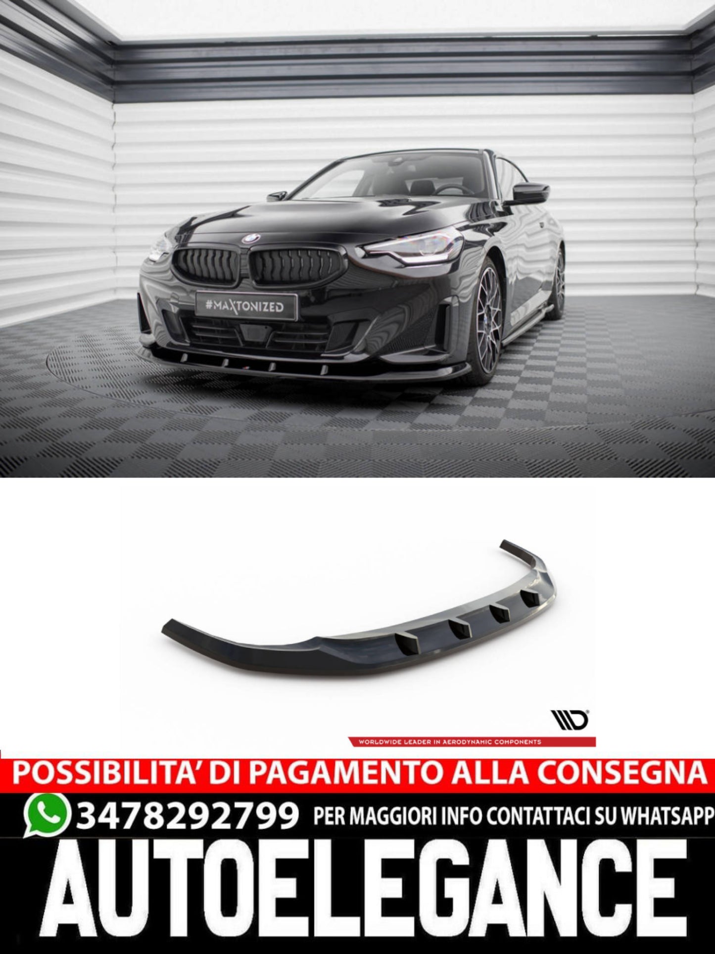 SPLITTER ANTERIORE V.1 ADATTO PER  BMW 2 COUPE G42   (2021 - )