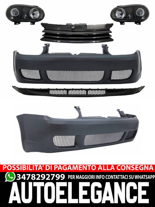 Front Bumper + Grille and Headlights suitable for VW Golf IV 4 MK4 10.1997-09.2003 