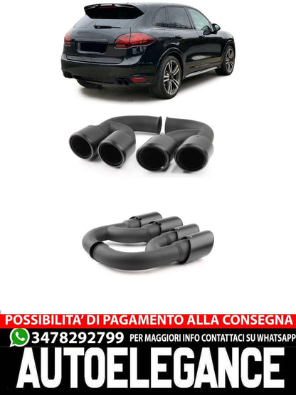 Terminale di scarico doppio in acciaio inox opaco per Porsche Cayenne 92A 10-14