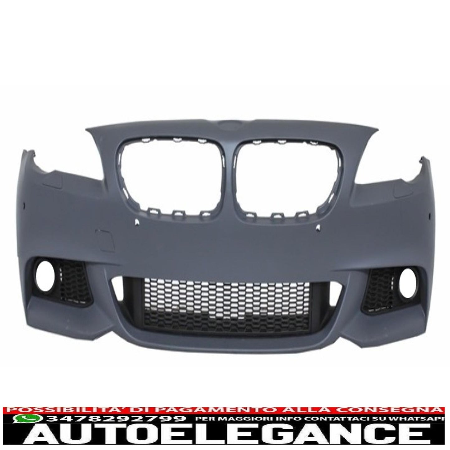 paraurti anteriore con minigonne laterali adatto per bmw f10 f11 serie 5 (2011-2014) design m-technik senza fendinebbia