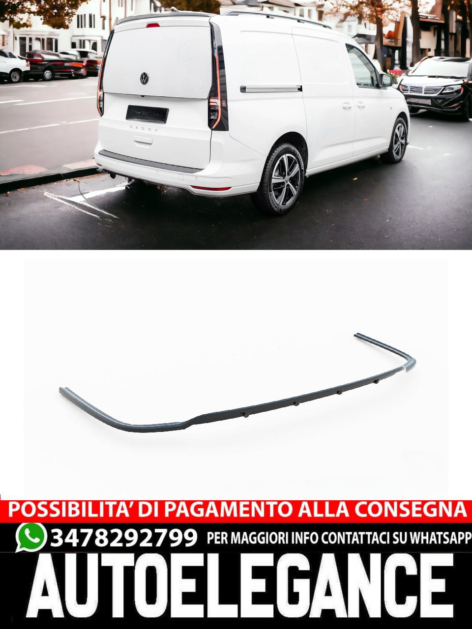 REAR CENTRAL SPLITTER (WITH VERTICAL BARS) VOLKSWAGEN CADDY MAXI MK5 