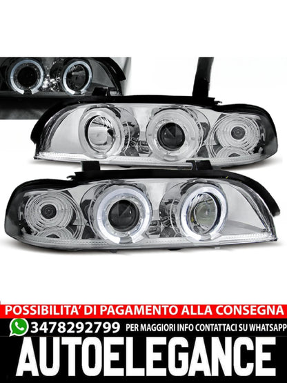 CHROME ANGEL EYES HEADLIGHTS SUITABLE FOR BMW E39 09.95-05.03 