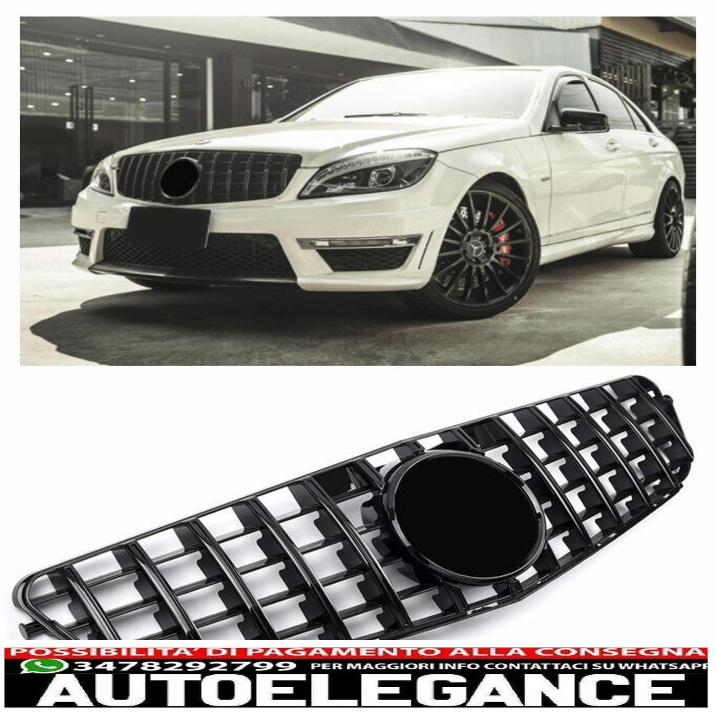 griglia radiatore sport panamericana gt adatta per mercedes w204 + stella nera-mostra il titolo originaletesto originalesport panamericana gt grill griglia radiatore adatta per mercedes w204 + star black