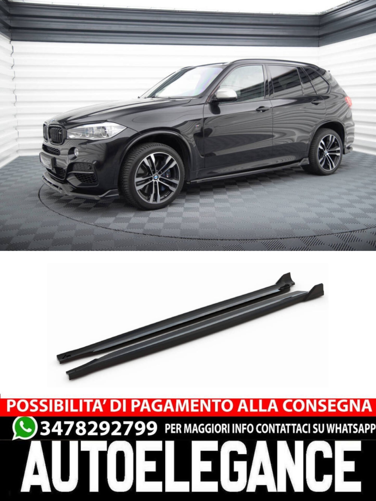 MINIGONNE LATERALI V.2 ADATTE PER BMW X5 M-PACK F15   (2013-2018)