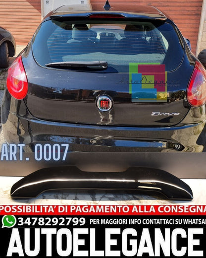ROOF SPOILER SUITABLE FOR FIAT BRAVO II 2007+ GLOSSY BLACK LOOK SPORTY DESIGN