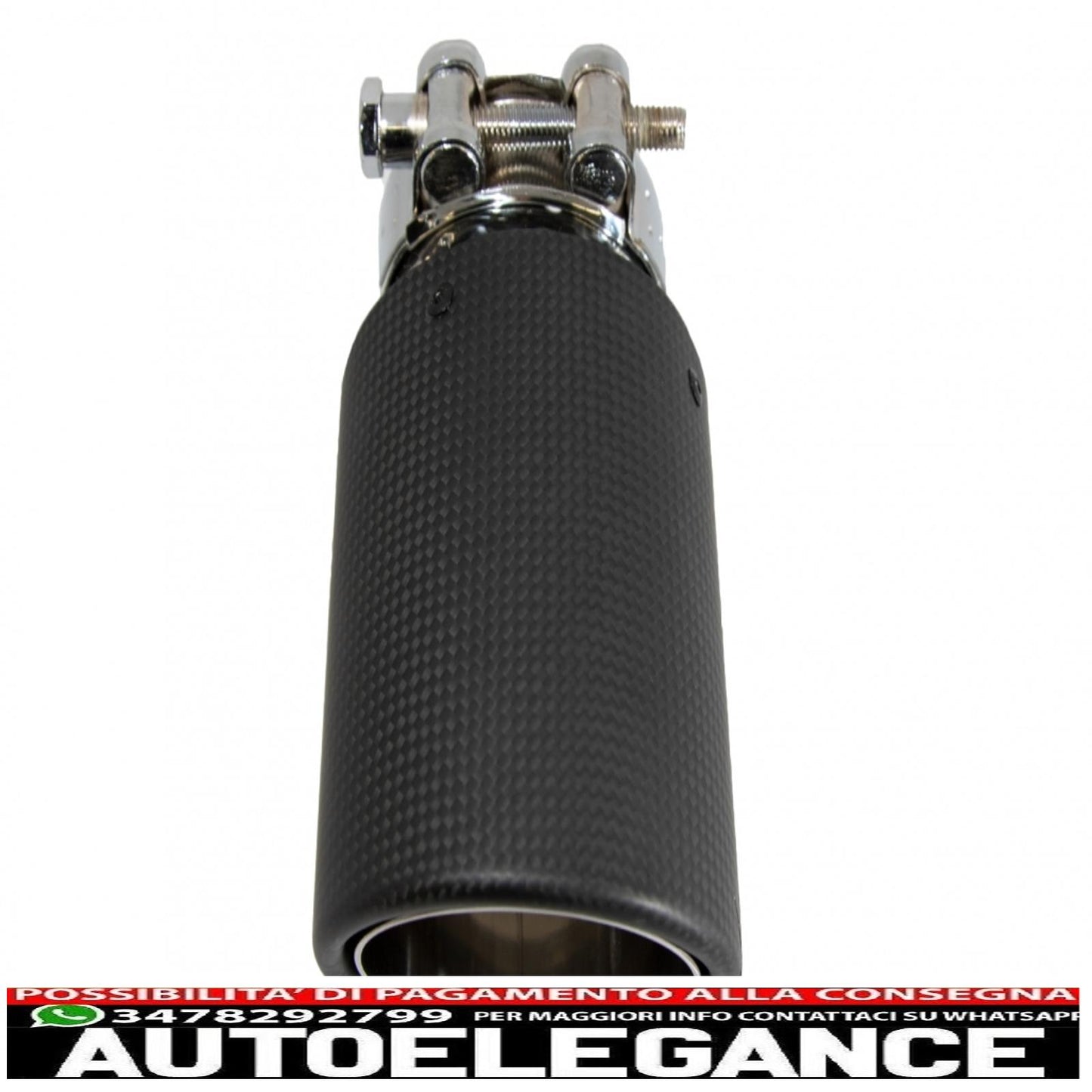 Universal Carbon Fiber Exhaust Muffler Tip Matte Finish Inlet 6.8cm/2.67inch