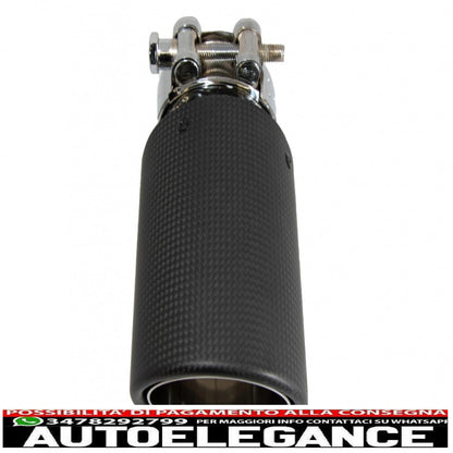 Universal Carbon Fiber Exhaust Muffler Tip Matte Finish Inlet 6.8cm/2.67inch