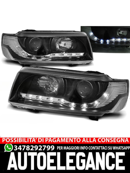 FARI ANTERIORI DAYLIGHT NERO ADATTI COMPATIBILI PER VW PASSAT B4 11.93-05.97