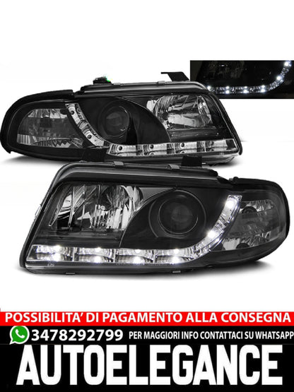 BLACK DAYLIGHT HEADLIGHTS SUITABLE FOR AUDI A4 01.99-09.00 