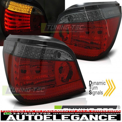 Fanali posteriori LED per BMW E60 07.03-07 ROSSO FUMO LED SEQ-mostra il titolo originaleTesto originaleLED Taillights For BMW E60 07.03-07 RED SMOKE LED SEQ