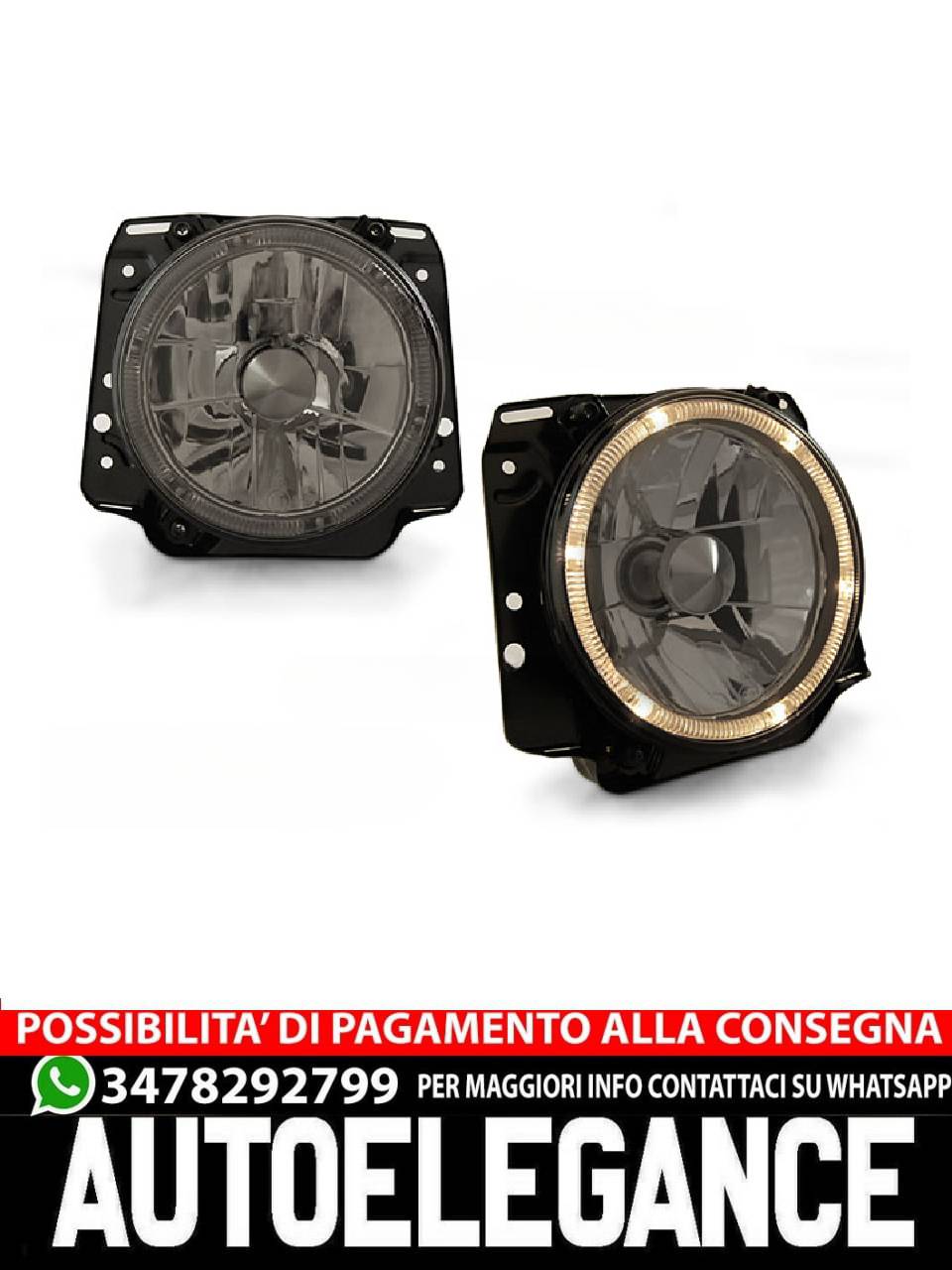 FARI ANTERIORI ANGEL EYES SMOKE per VW GOLF II 2 08.83-08.91