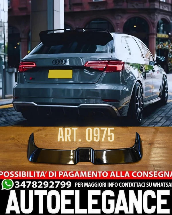 🔥SPOILER SUITABLE FOR AUDI A3 8V 2012-2020 SPORTBACK SPORTY LOOK GLOSSY BLACK🔥 