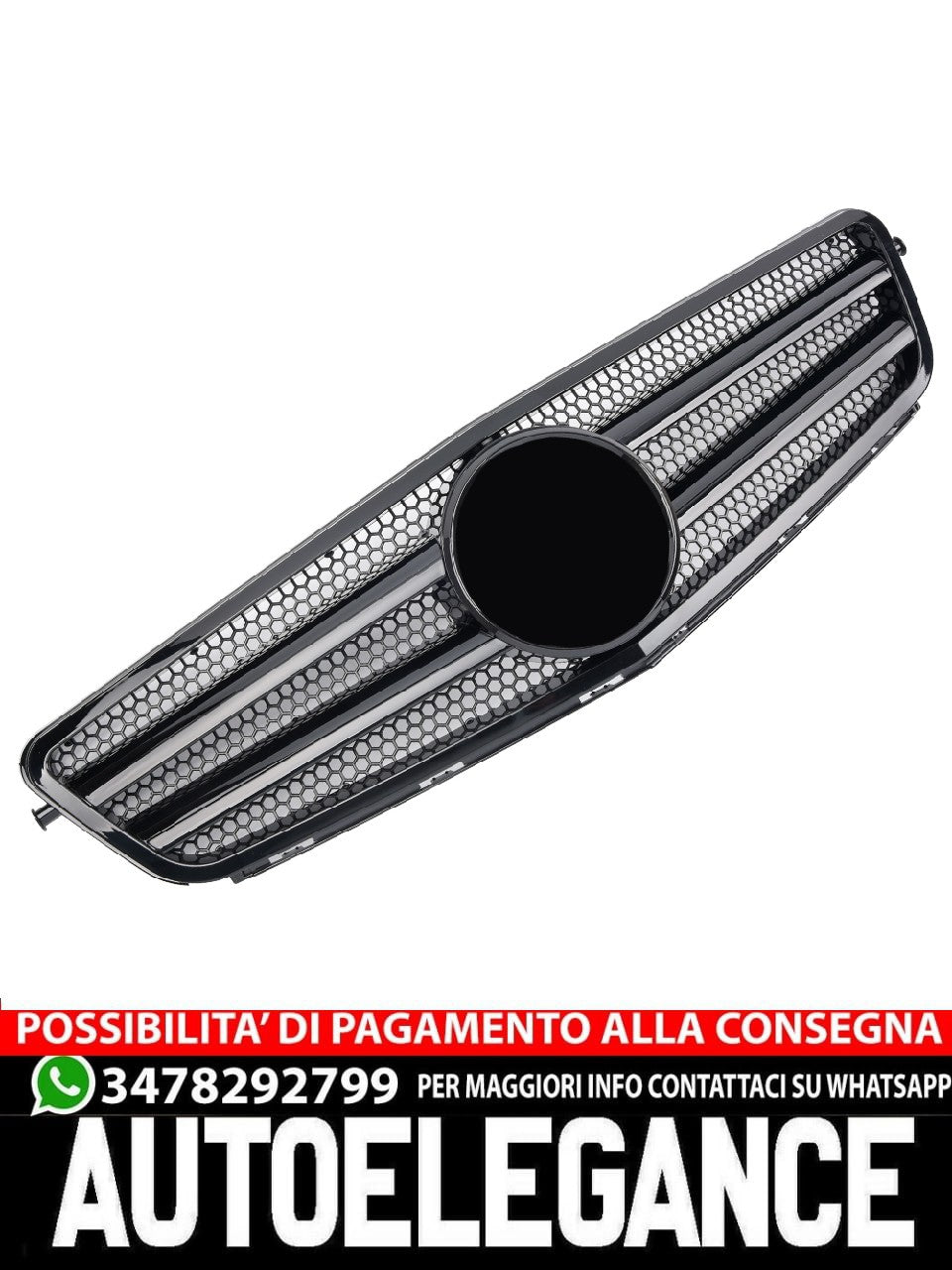 Griglia sportiva per Mercedes W204 S204 C nero lucido C63 AMG LOOK