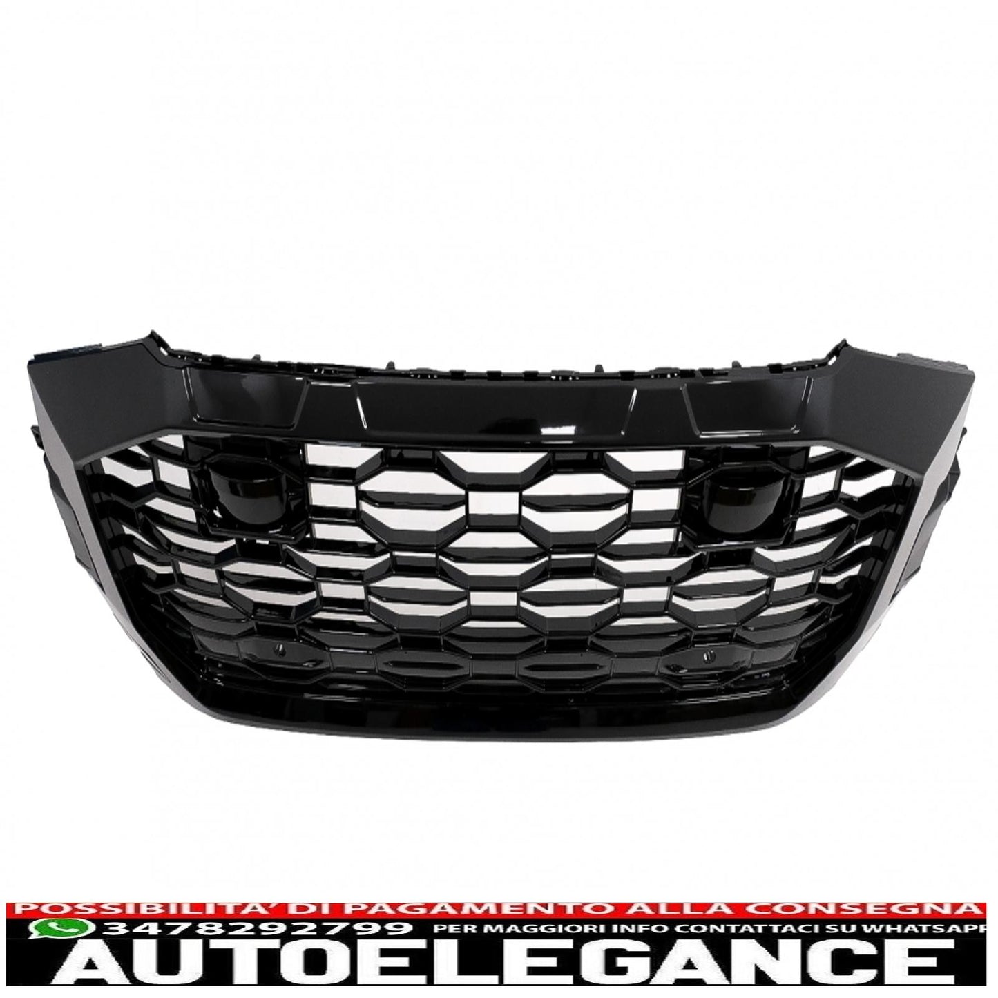 griglia anteriore centrale adatta per audi q8 (2018-up) design sportivo pianoforte nero