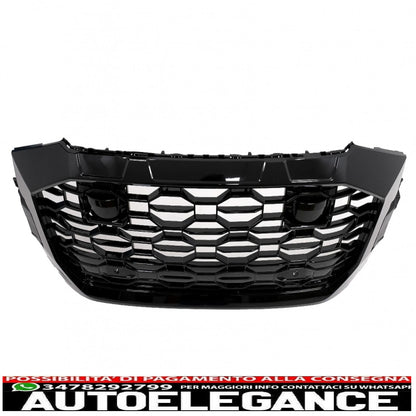 griglia anteriore centrale adatta per audi q8 (2018-up) design sportivo pianoforte nero