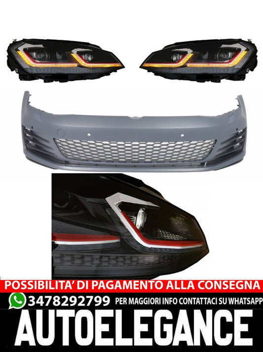 Front bumper suitable for VW Golf VII 7 5G (2013-2017) with G7.5 LED headlights 