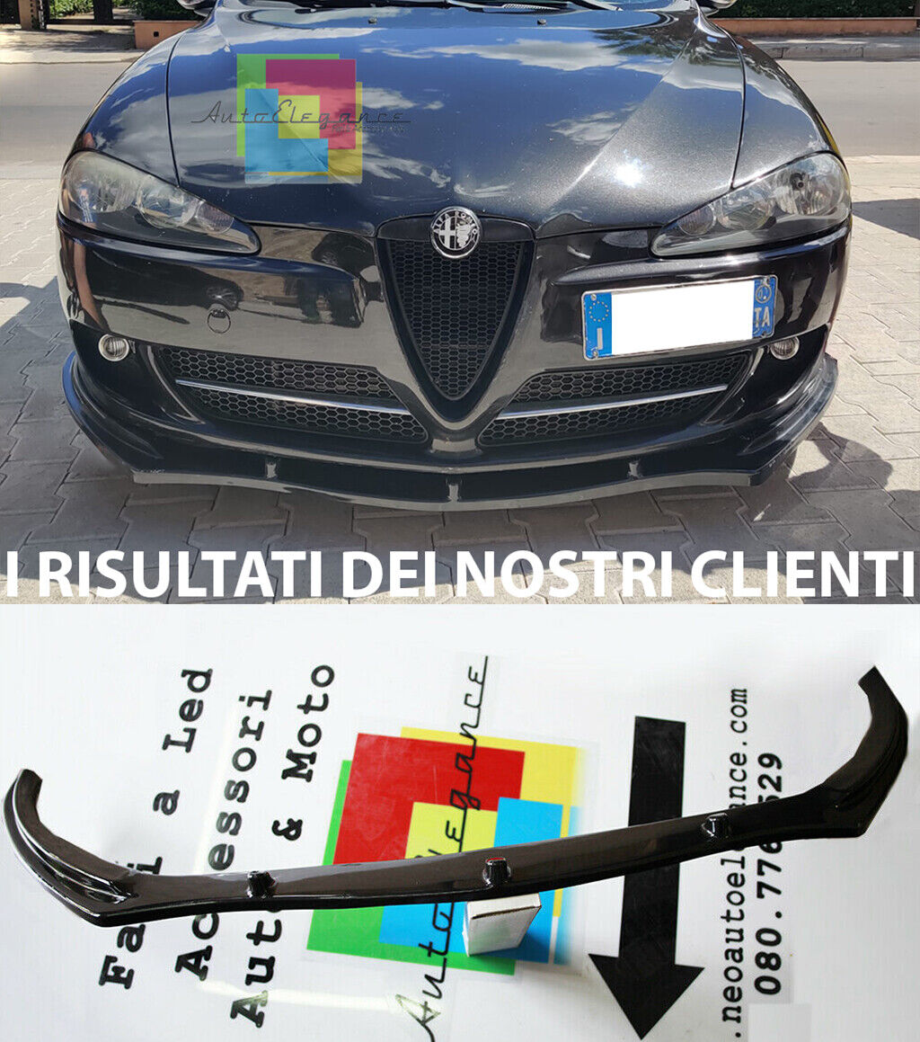 SPLITTER ALFA ROMEO 147 2005-2010 UNDER FRONT BUMPER ABS GLOSSY BLACK alfa