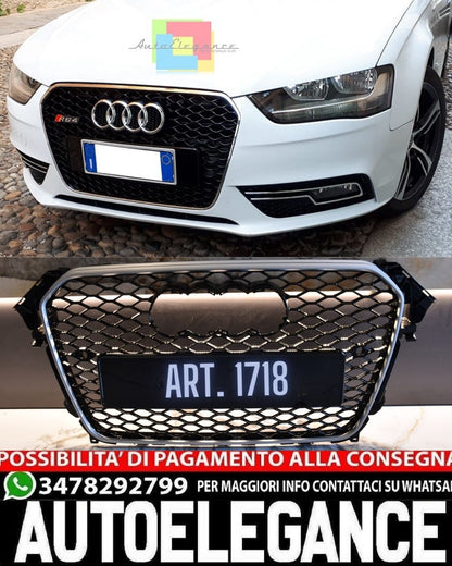 GRIGLIA ADATTA PER AUDI A4 B8 2012-2015 LOOK RS4 CON BORDO SATINATO