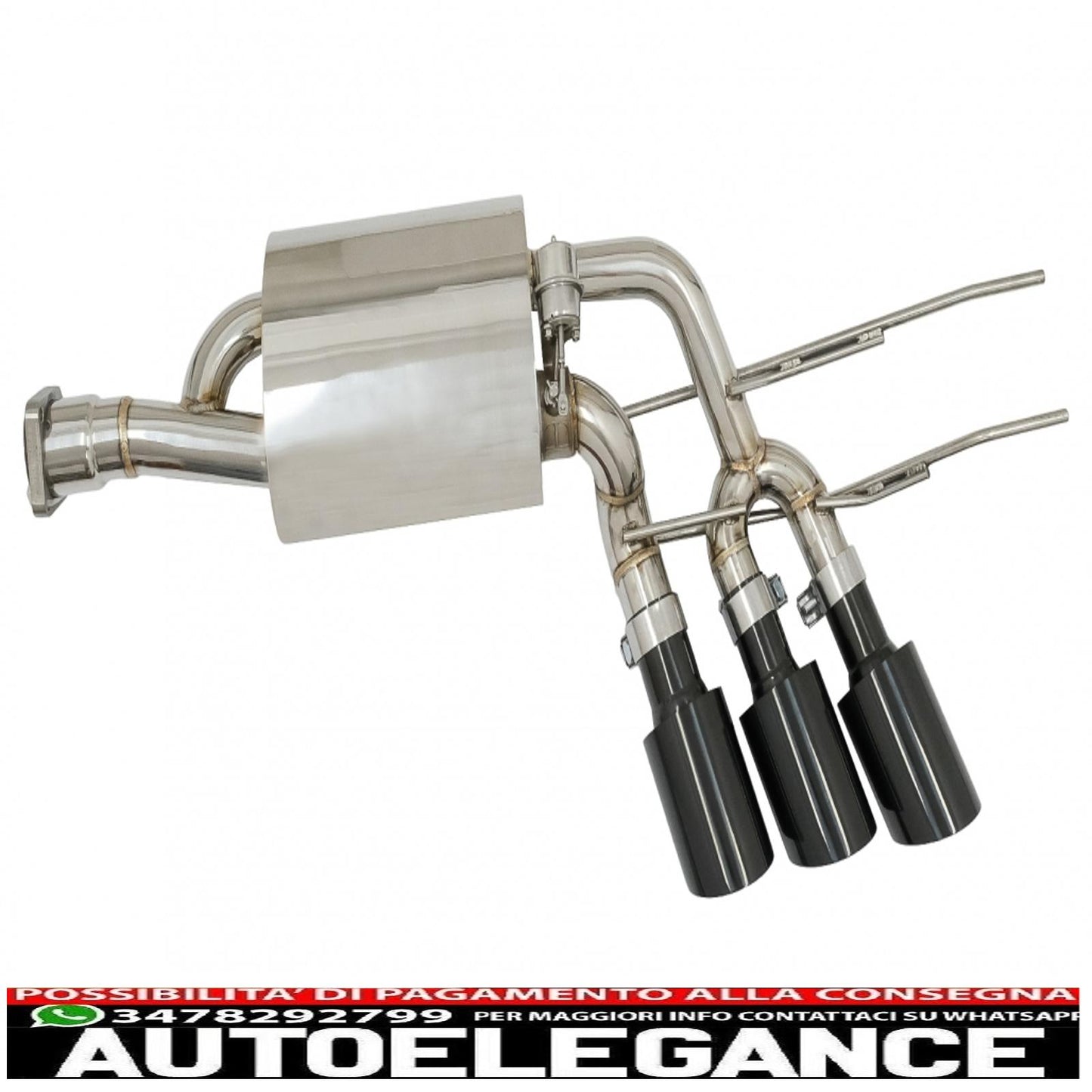 complete exhaust system suitable for mercedes g-class w463 (2009-2018) g500 g55 g63 g65 black triple exhaust pipes with electronic valve