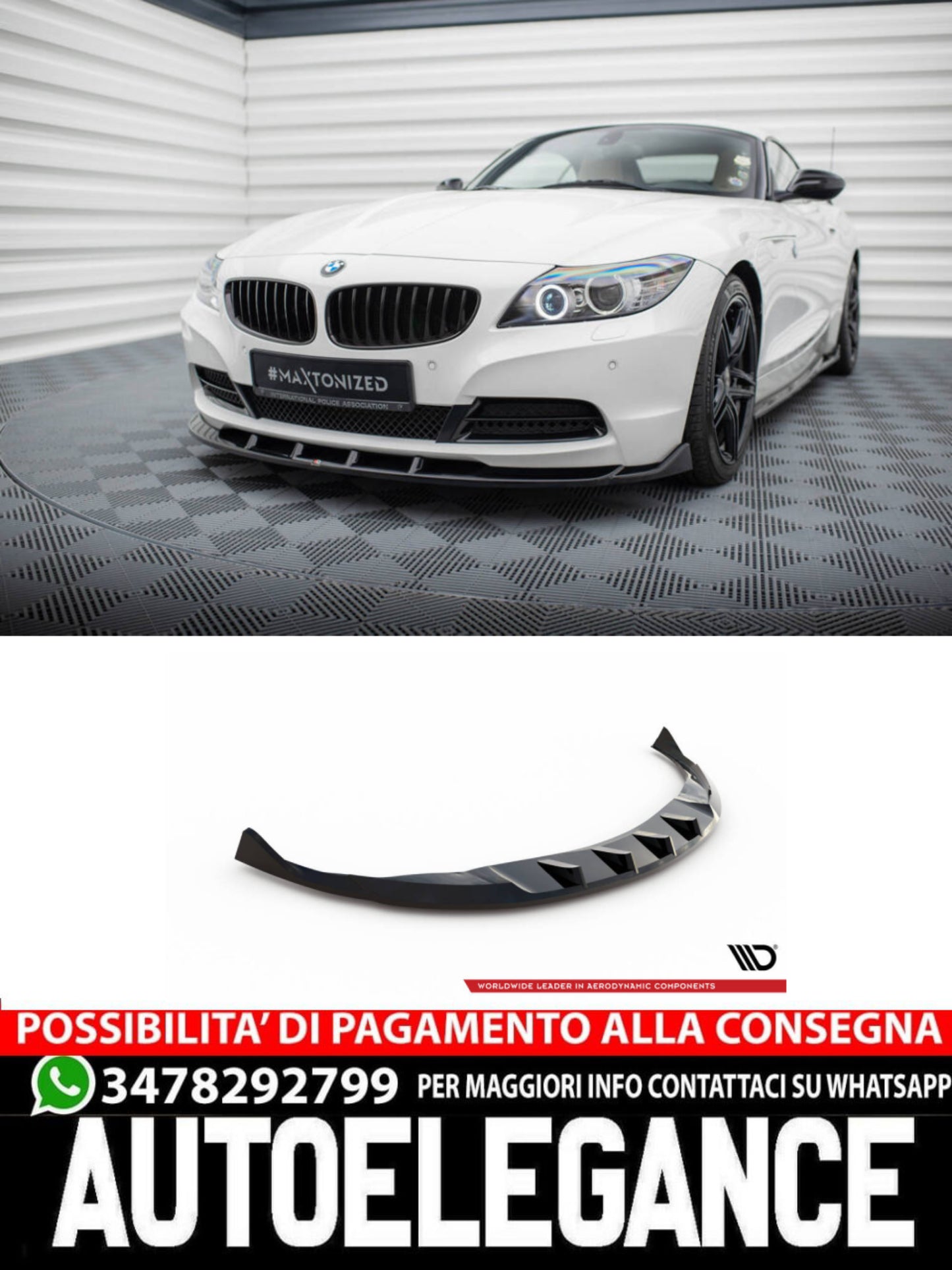 SPLITTER ANTERIORE ADATTO COMPATIBILE  PER  V.1 BMW Z4 E89  (2009-2013)