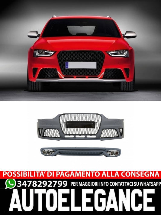 Front bumper with diffuser suitable for Audi A4 B8 Sedan Facelift2012-2015