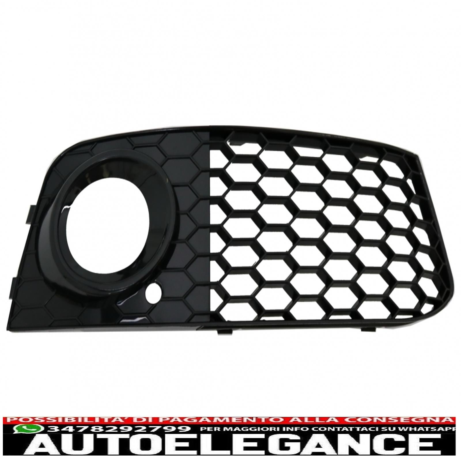 Copri fendinebbia griglie laterali adatte per audi a4 b8 8k (2007-2011) rs4 look edizione nero lucido AUTOELEGANCERICAMBI