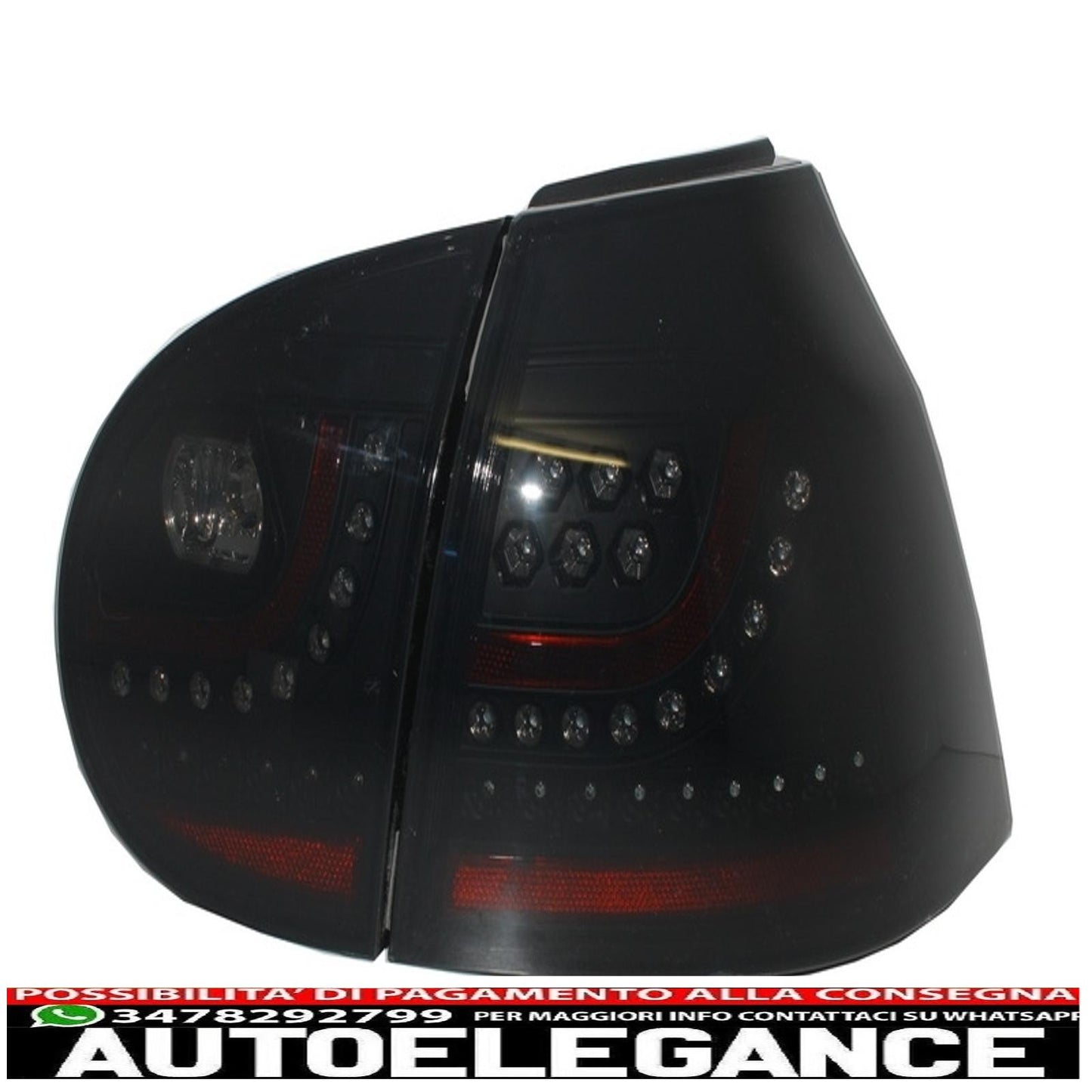 led rear lights suitable for vw golf v 5 left hand drive (2004-2009) smoked black look extreme urban style