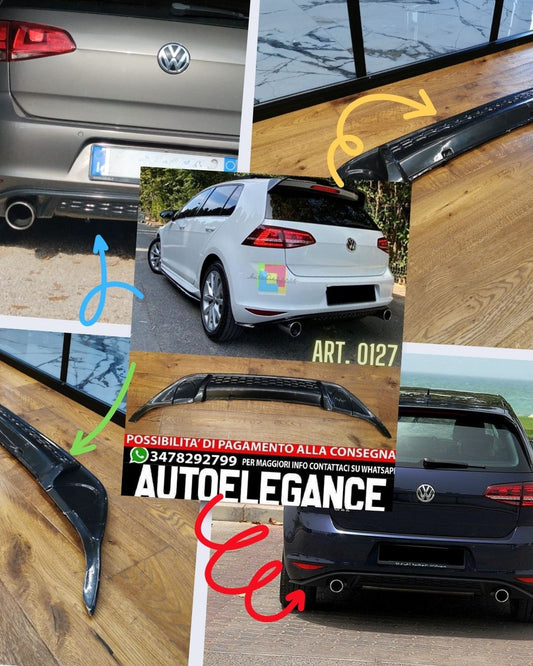 DIFFUSER SUITABLE FOR VW GOLF 7 2012-2017 GTI LOOK 1+1 DESIGN GLOSSY BLACK 