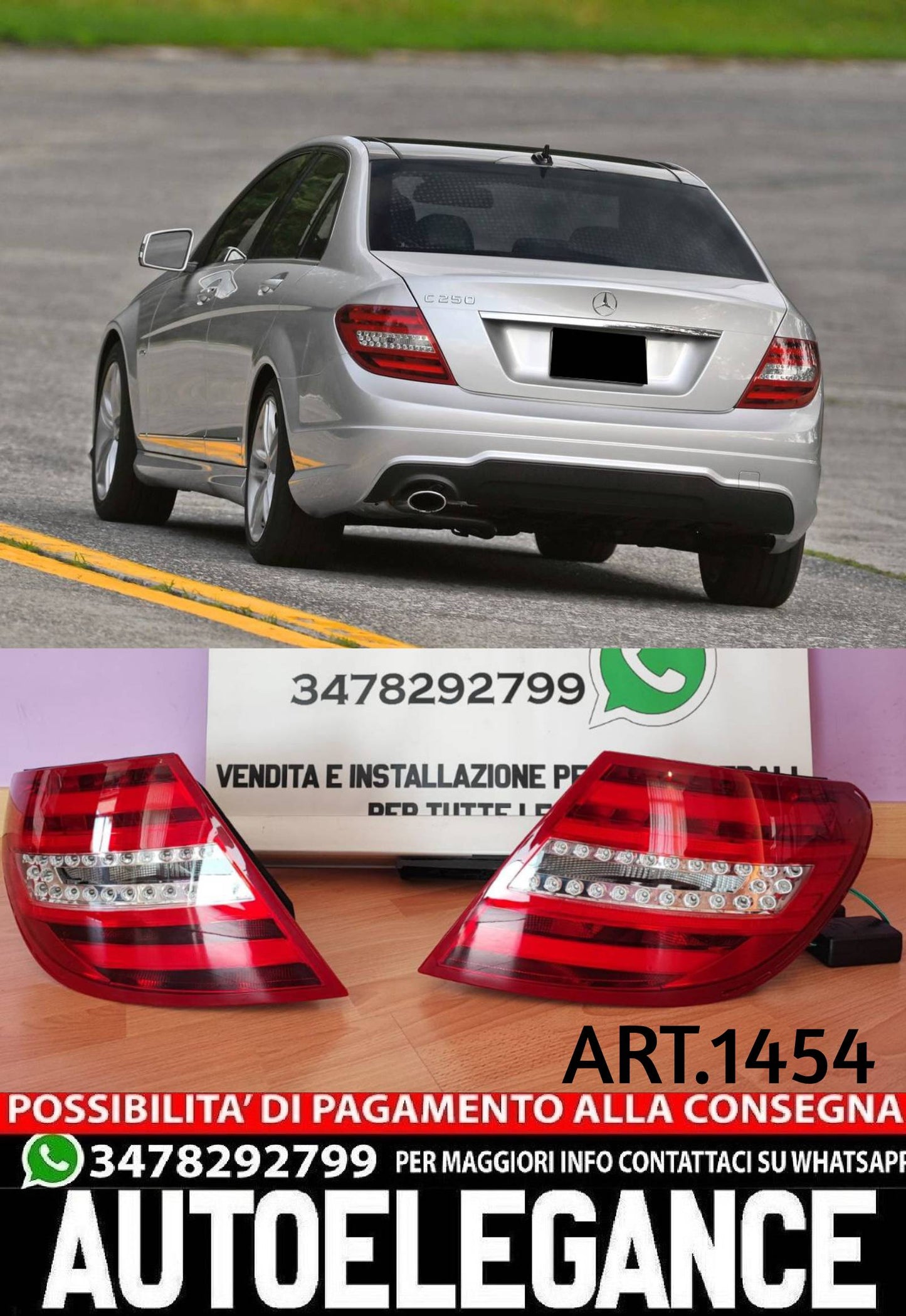 FARI POSTERIORI ADATTI PER MERCEDES-BENZ CLASSE C W204 2007-2012 LOOK LIFT