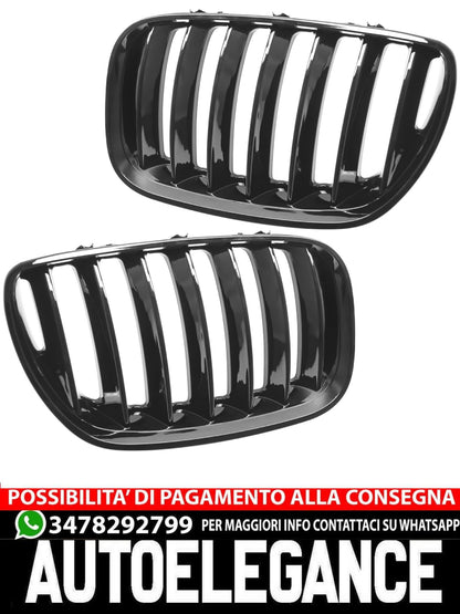 Griglia rene radiatore barra singola adatta per BMW X5 E53 2003-2006 nera