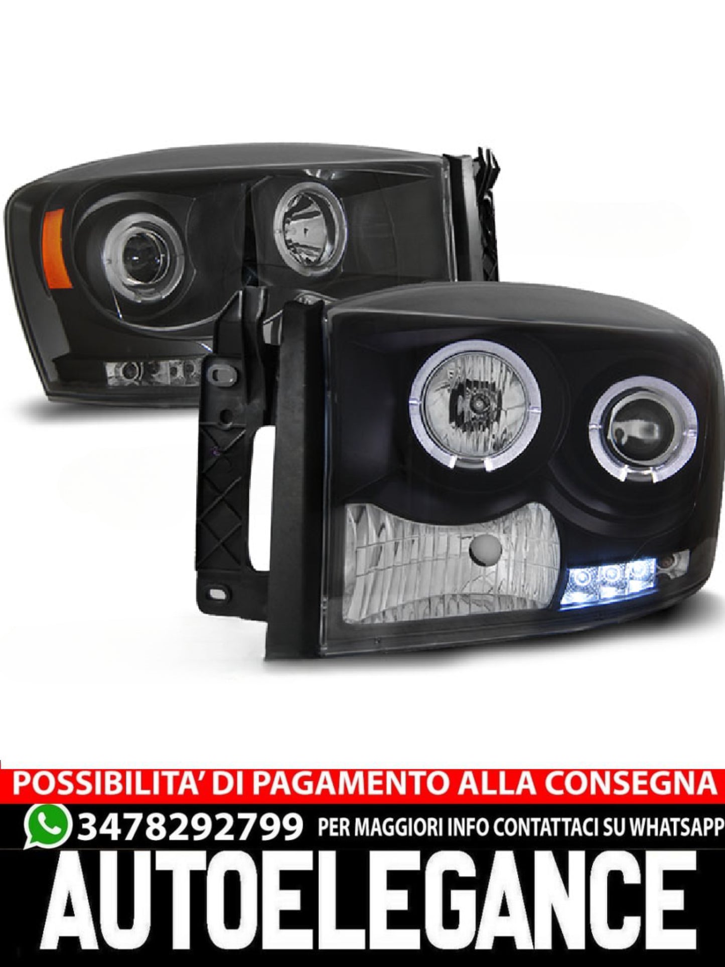 FARI ANGEL EYES ADATTI PER DODGE RAM 06-08 NERO