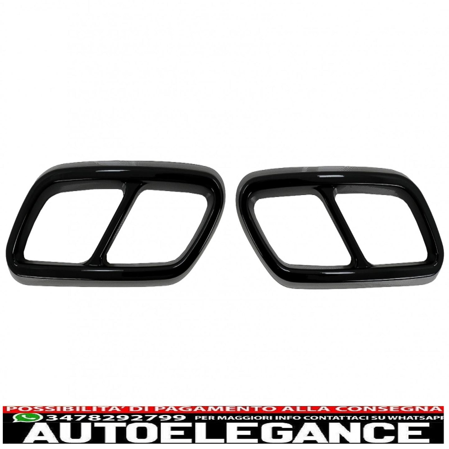 Muffler end frames suitable for mercedes c class w206 s206 sport line (2021-up) piano black