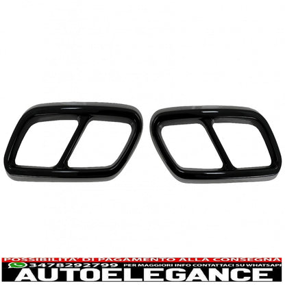 Muffler end frames suitable for mercedes c class w206 s206 sport line (2021-up) piano black