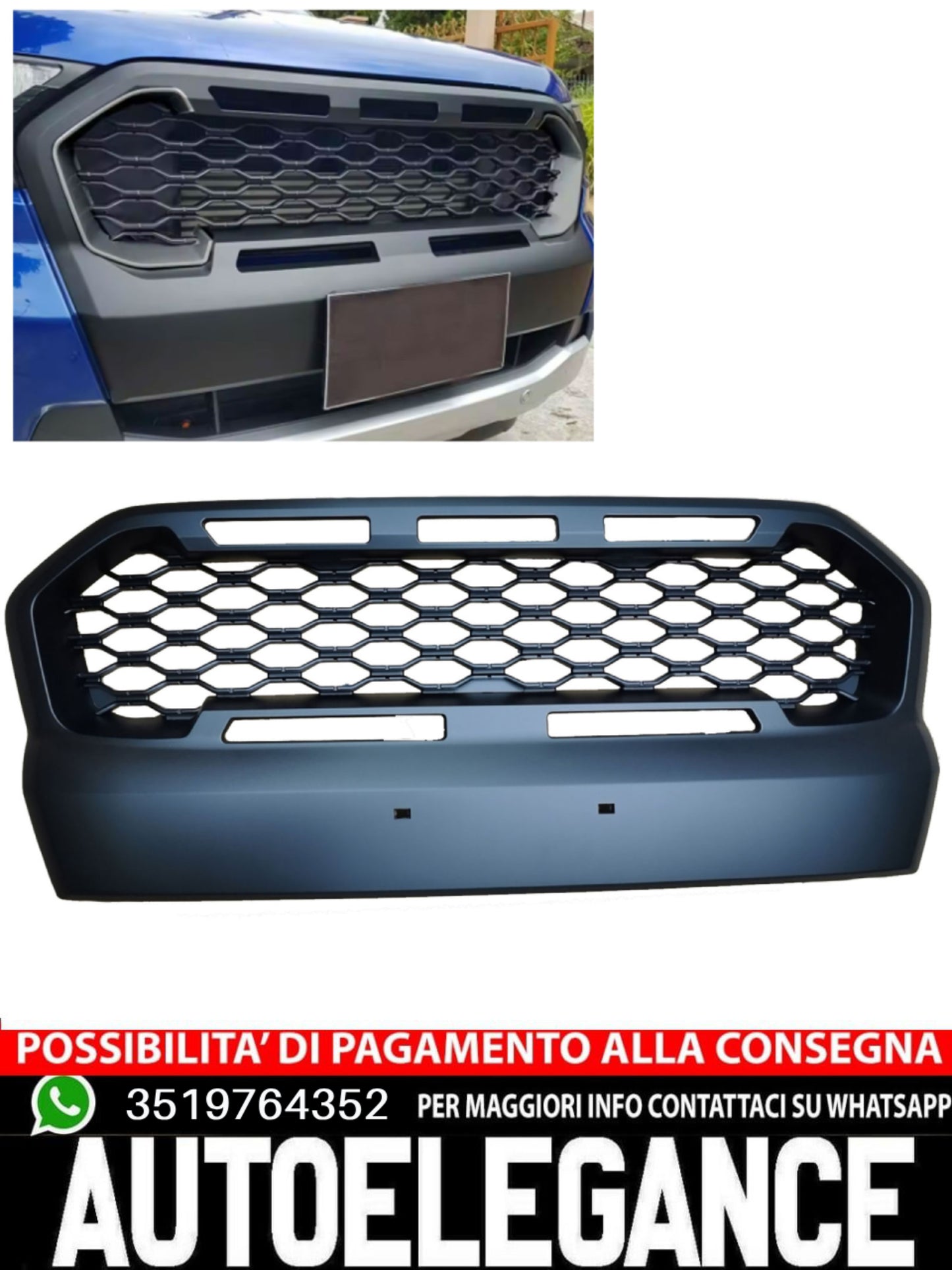 GRIGLIA Sport Black ADATTA PER Ford Ranger T7 16-19 2.2 3.2