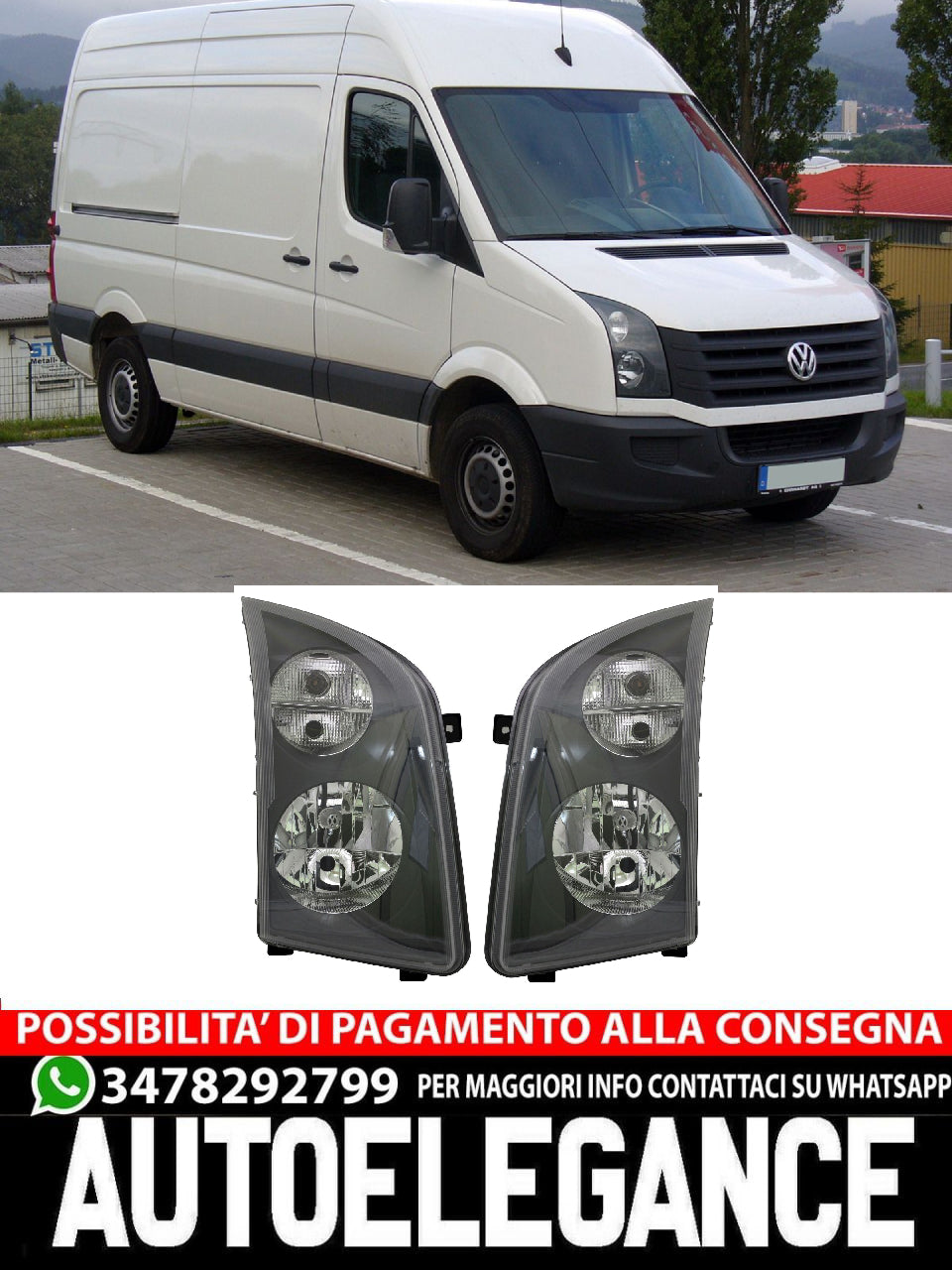 Set fari per VW Crafter 30-50 2E 13-16 H7 Attuatore luce di marcia diurna LWR