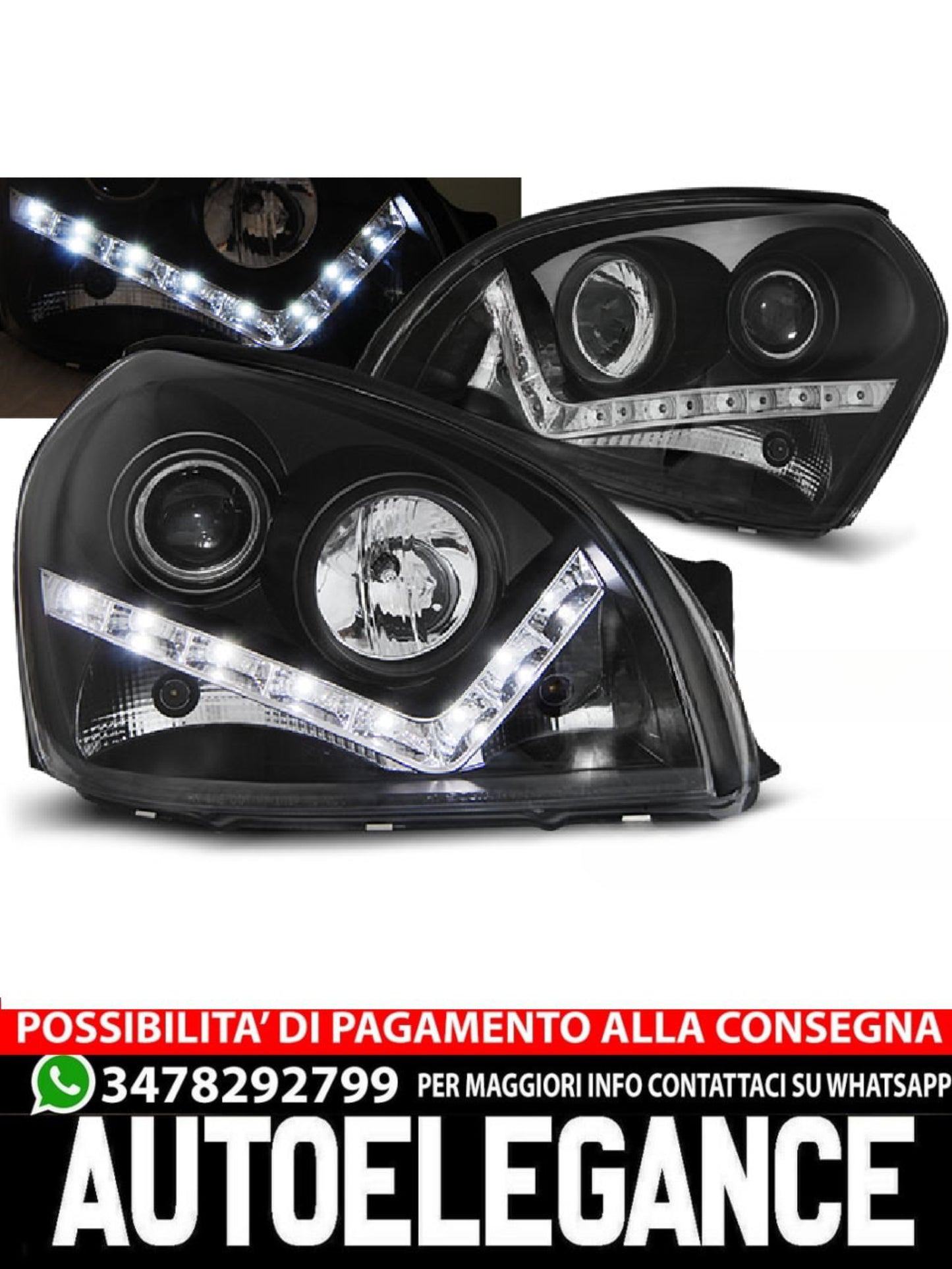 FARI ADATTI COMPATIBILI PER HYUNDAI TUCSON 07.04-10 DAYLIGHT NERO