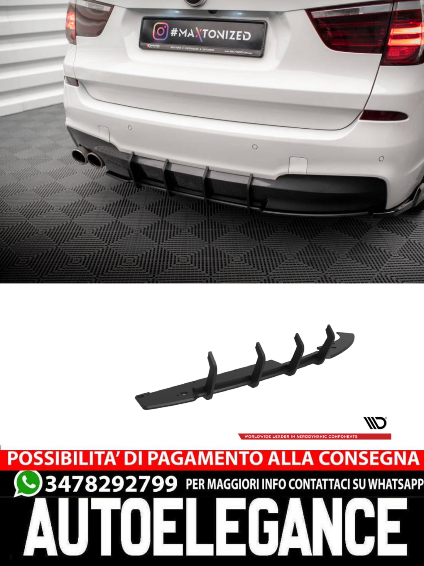 STREET PRO DIFFUSORE POSTERIORE adatto per BMW X3 M-PACK F25  (2010 - 2014 )