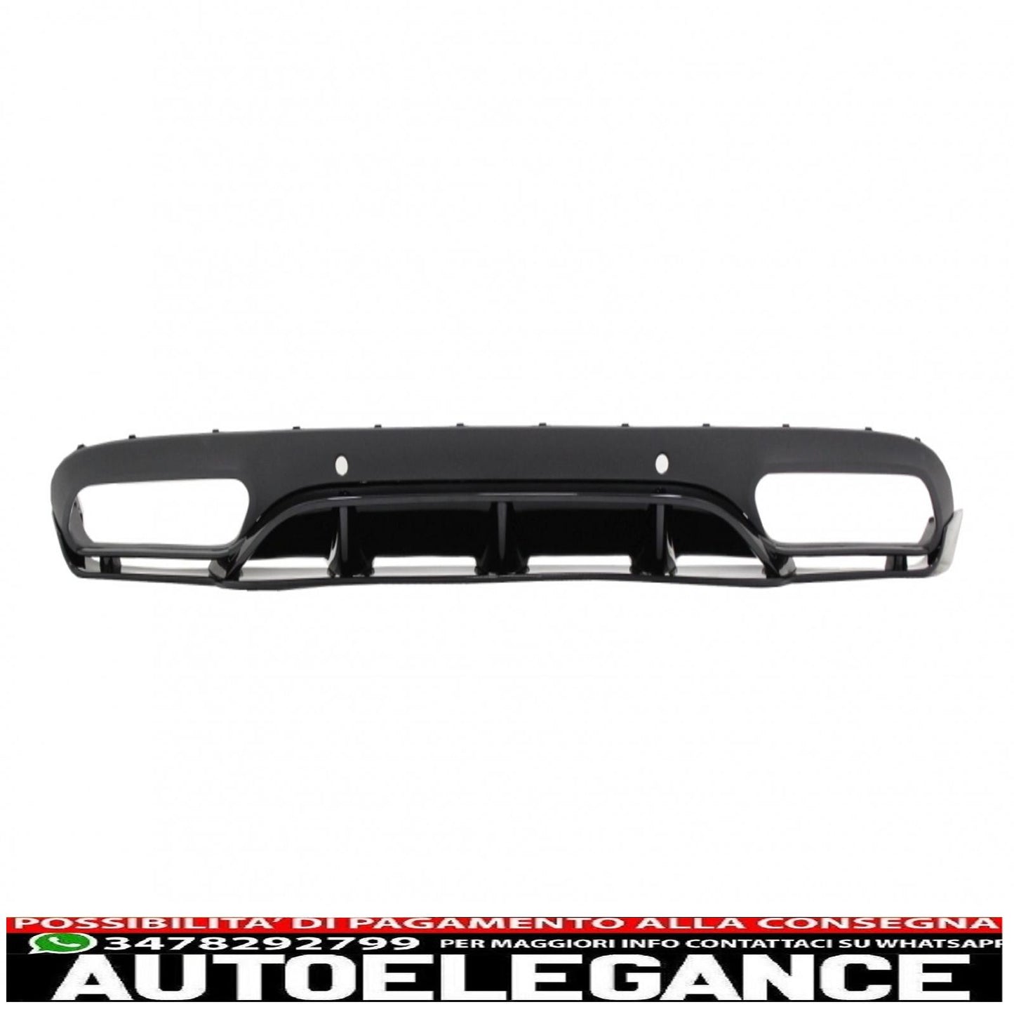 Rear bumper valance diffuser with exhaust tips suitable for mercedes c class c205 a205 coupe cabriolet (2014-2019) c63 edition 1 design black