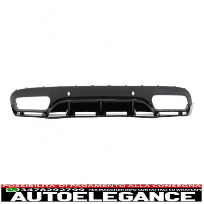 Rear bumper valance diffuser with exhaust tips suitable for mercedes c class c205 a205 coupe cabriolet (2014-2019) c63 edition 1 design black