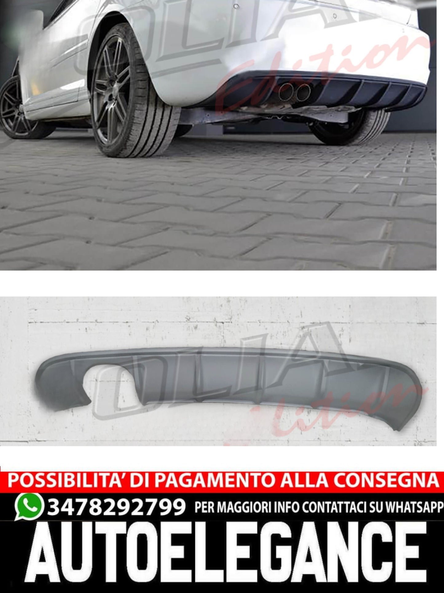 DIFFUSORE POSTERIORE TIPO RS3 ADATTO PER A3 8PA 08-12