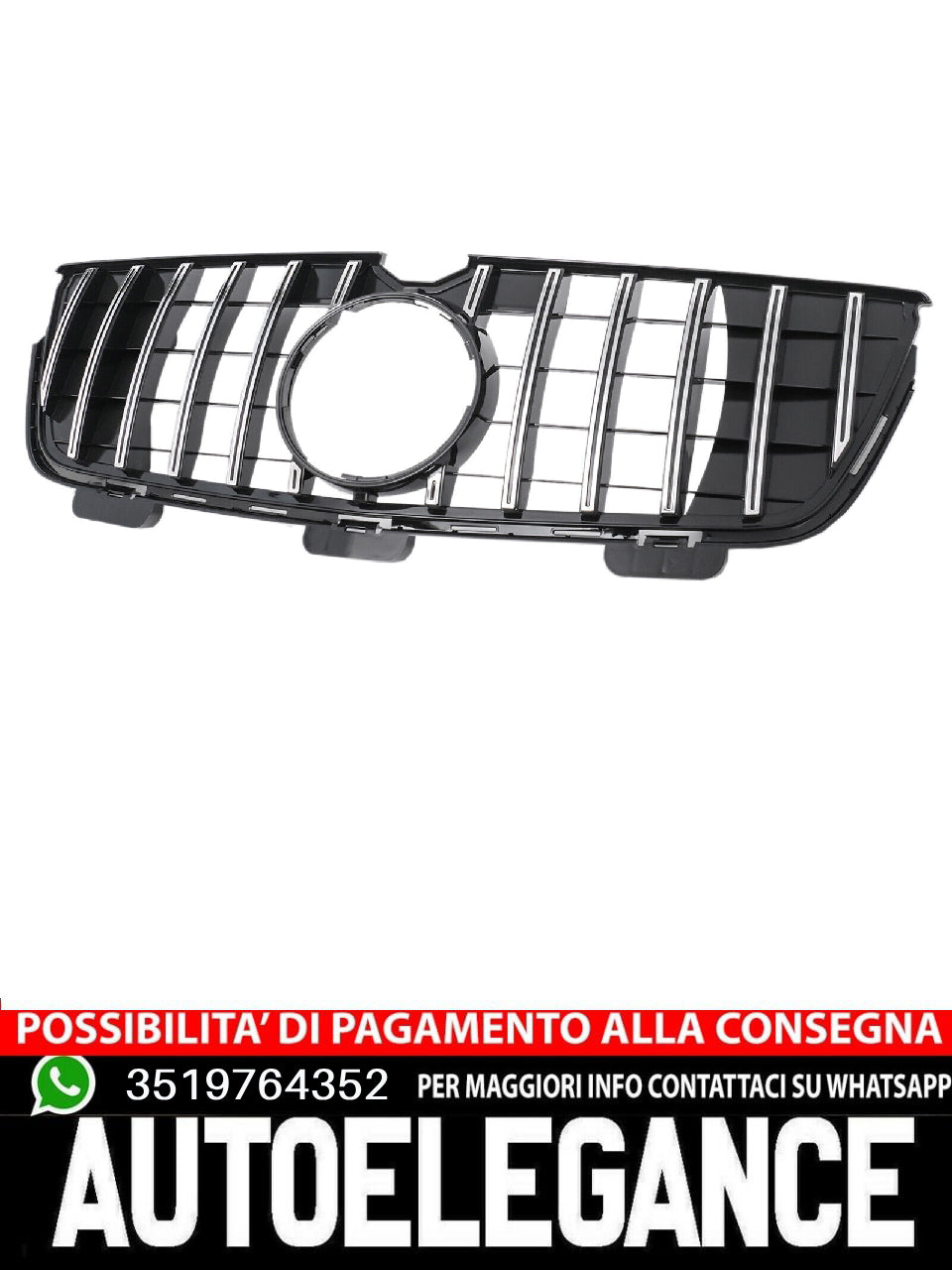 GT Grille Fit For Mercedes GL Class W164 X164 2010-2012 Chrome Black 